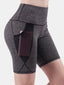 Women Dry Quickly Solid Color Sports High Waist Biker Shorts With Mesh Pockets