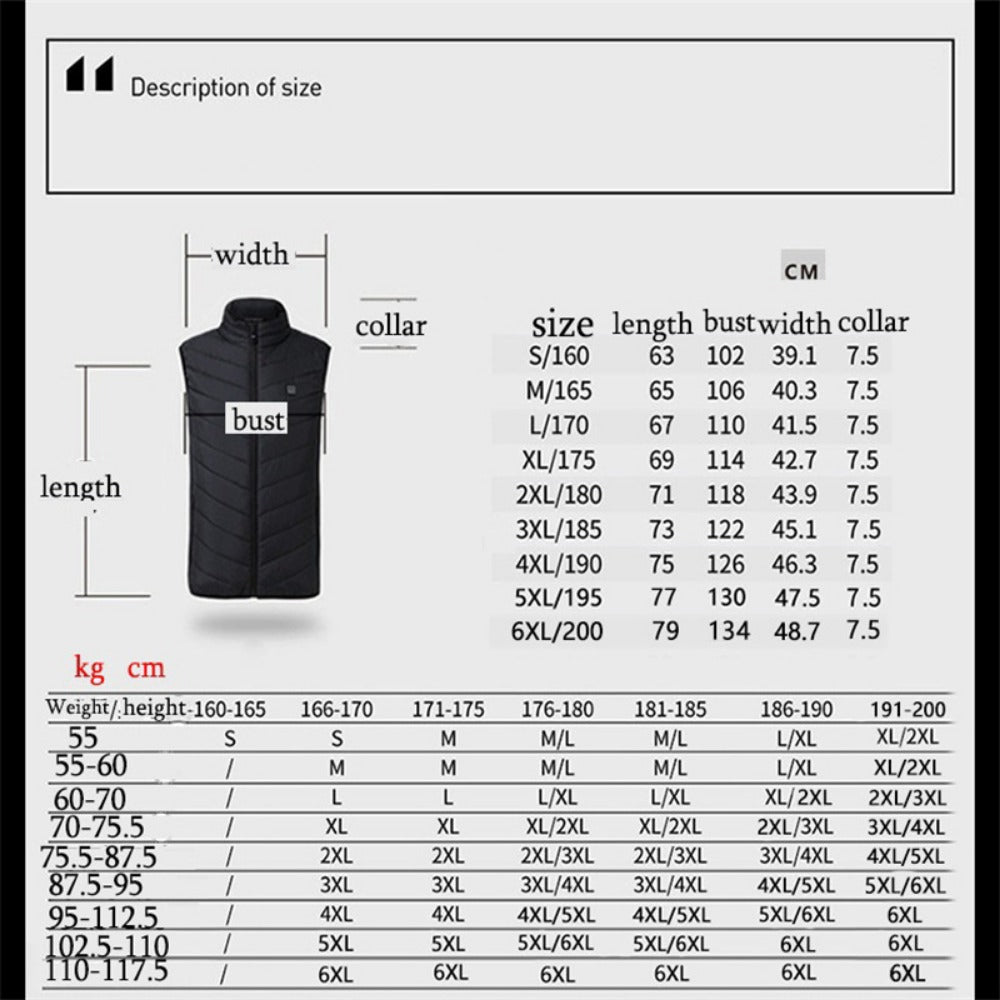 Heated Vest 13 Heating Areas Oversized Women Men Winter Vest Self Heating Vest Usb Electric Thermal Vest Jacket Outdoor Veste