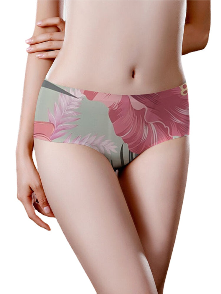 Women's Floral Ice Silk Mid-Waist Breathable Panties Main image