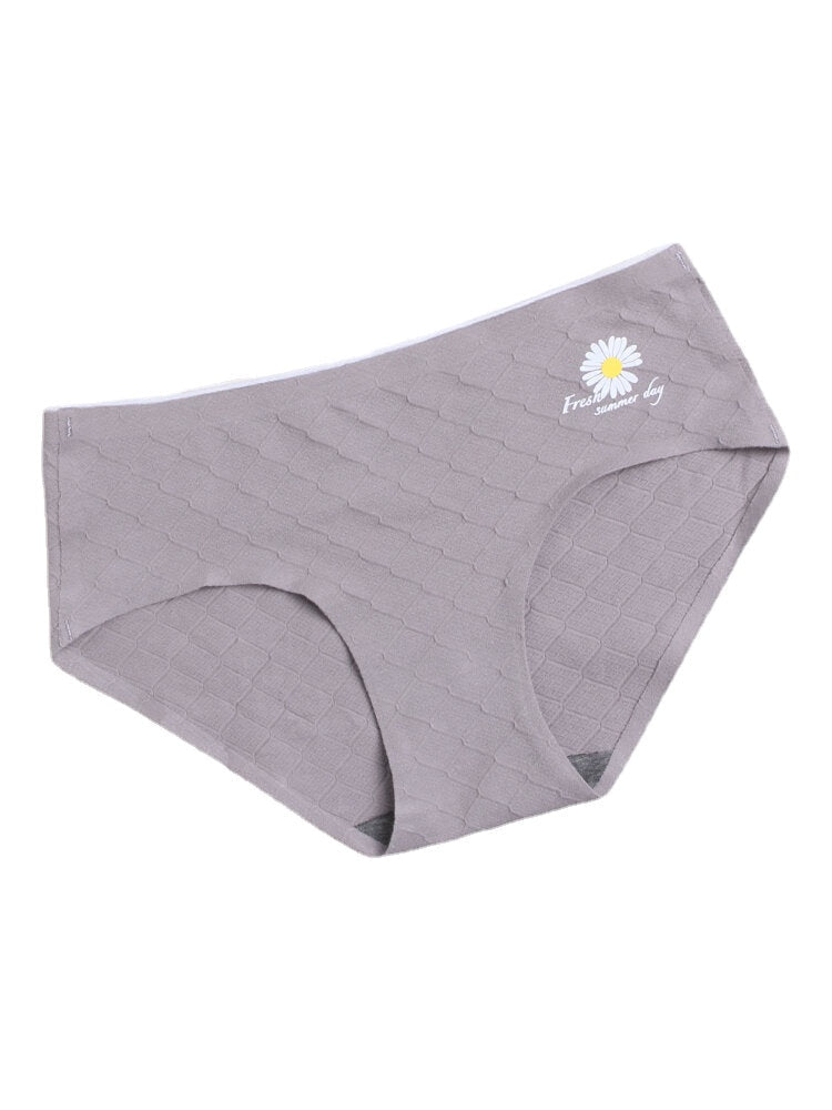 Women's Daisy Print Mid-Waist Comfy Breathable Panty