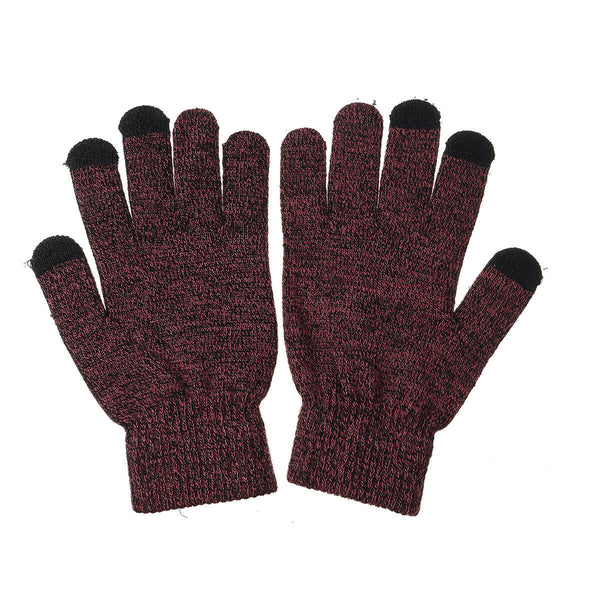 3 IN 1 Winter Beanie Hat Knitted Scarf Set Cap+Touch Screen Ski Thick Gloves