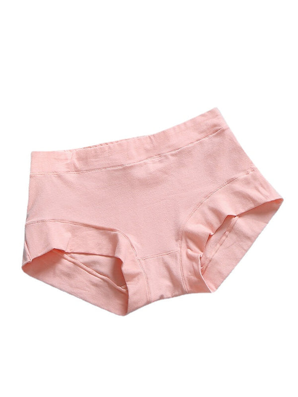 Women's Seamless Cotton Mid Waist Breathable Panties - Multi Color