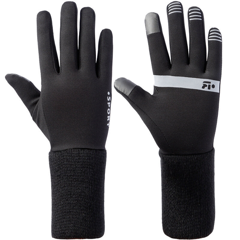 Unisex Waterproof Touchscreen Sport Gloves - Anti-slip, Warm Lining, Wrist Lengthening
