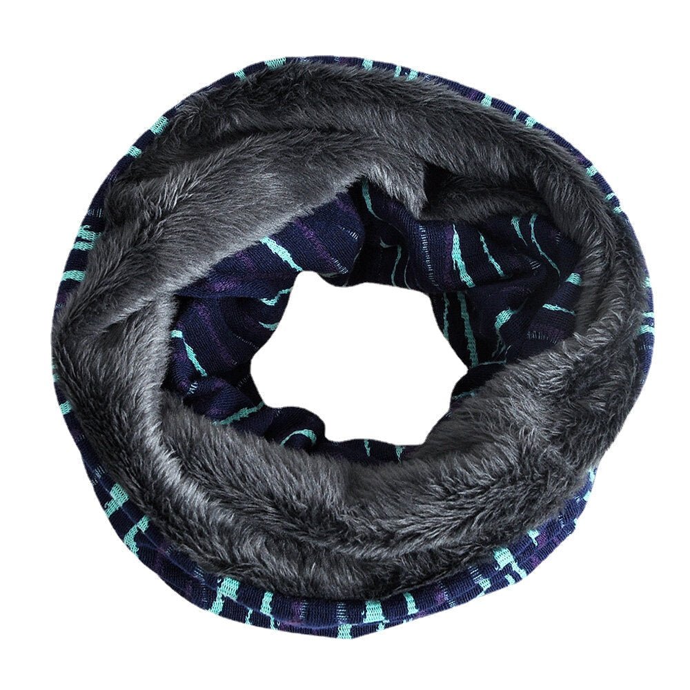 Unisex Plus Velvet Thickness Keep Warm Riding Outdoot Stripe Pattern Multi-purpose Scarf Headgear Beanie Main image