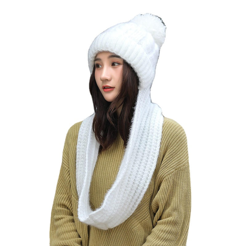 Women's Winter Knit Beanie Hat with Scarf & Earmuffs - Windproof Ski Cap Main image