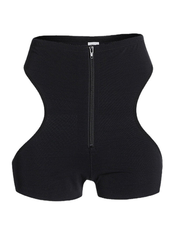 Women Zip Front Cut Out Breathable Hip Lift High Waist Panty Body Shaper Shapewear