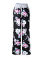 Plus Size Women Floral Printing Drawstring Waist Loose Casual Home Pajamas Pants