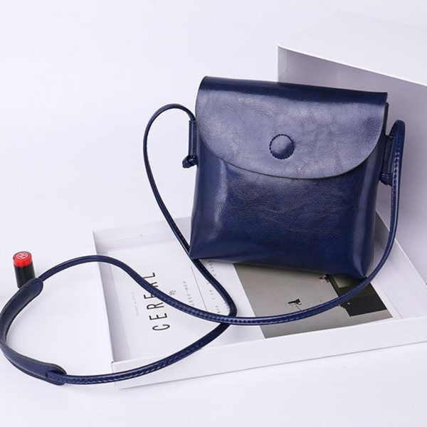 Vintage Oil Genuine Leather Bags for Women High Quality Single Shoulder Crossbody Mini Bag Simple Ladies Designer Purse