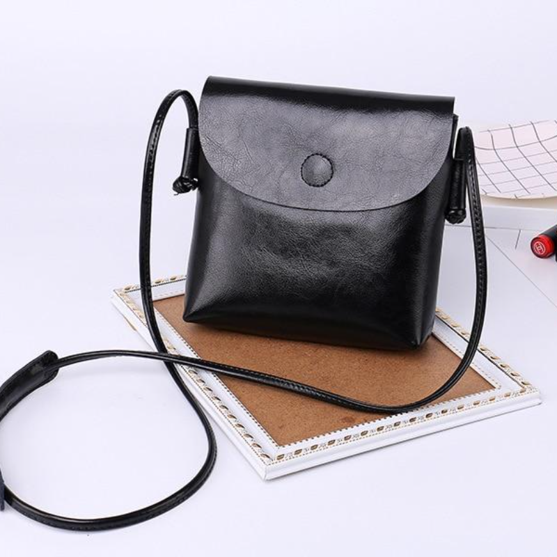 Vintage Oil Genuine Leather Bags for Women High Quality Single Shoulder Crossbody Mini Bag Simple Ladies Designer Purse