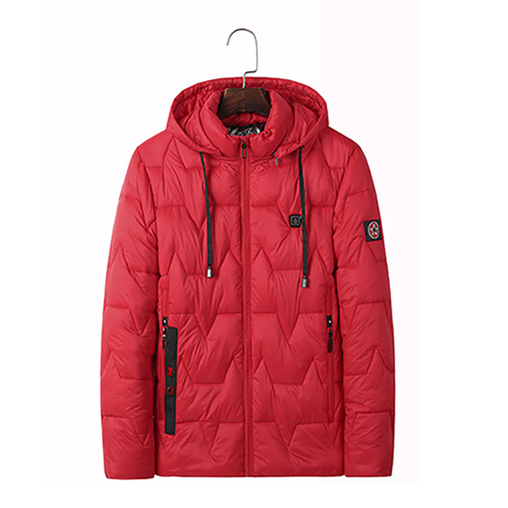 USB Electric Heated Coats Heating Hooded Jacket Long Sleeves Winter Warm Clothing
