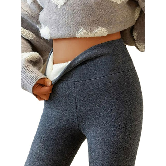 Ladies High Waist Casual Yoga Micro-elastic Ankle-Length Fleece Tights Main image