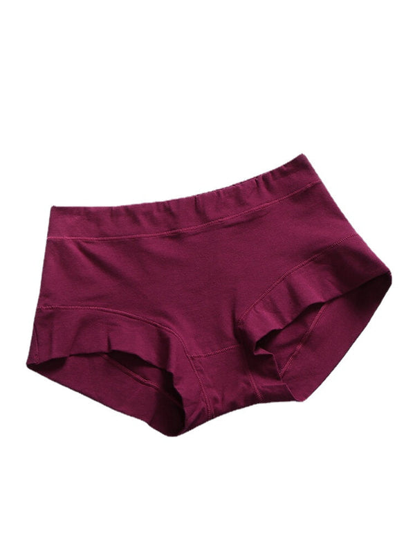Women's Seamless Cotton Mid Waist Breathable Panties - Multi Color