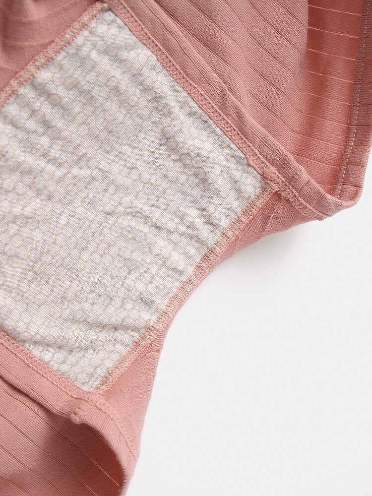Women Threaded Cotton Breathable Antibacterial Low Waist Panty