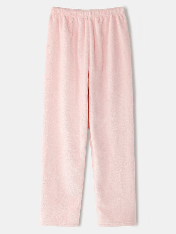 Women's Pig Graphic Flannel Pajama Set - Long Sleeve Sweatshirt & Elastic Waist Pants