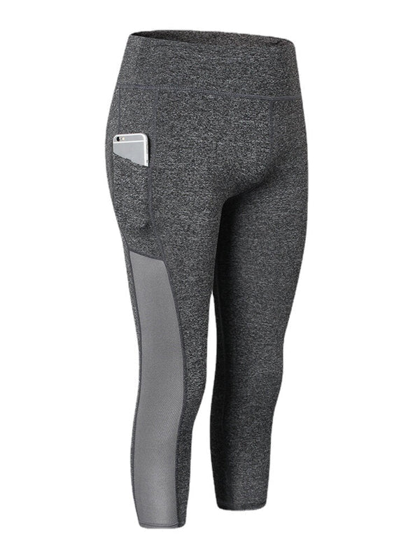 Soprt Women Solid Color Quick Dry Pocket High Waist Elasticity Yoga Pants