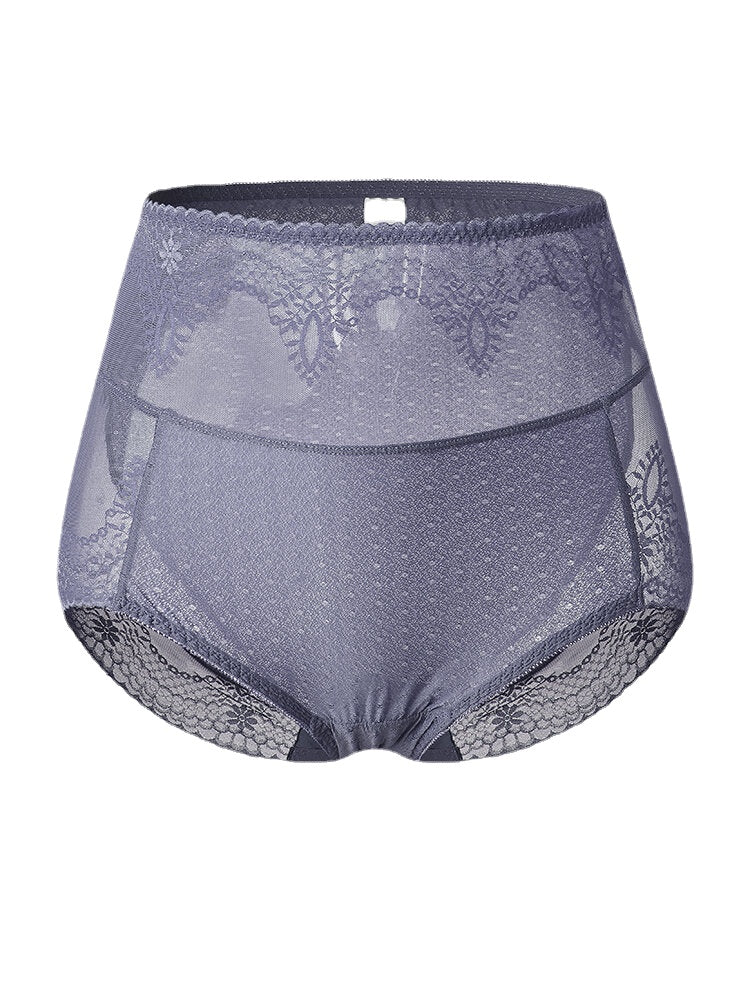 Women's High Waist Lace Sheer Breathable Stretch Lingerie Panties