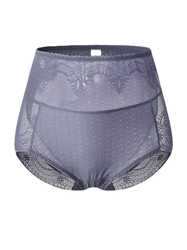 Women's High Waist Lace Sheer Breathable Stretch Lingerie Panties