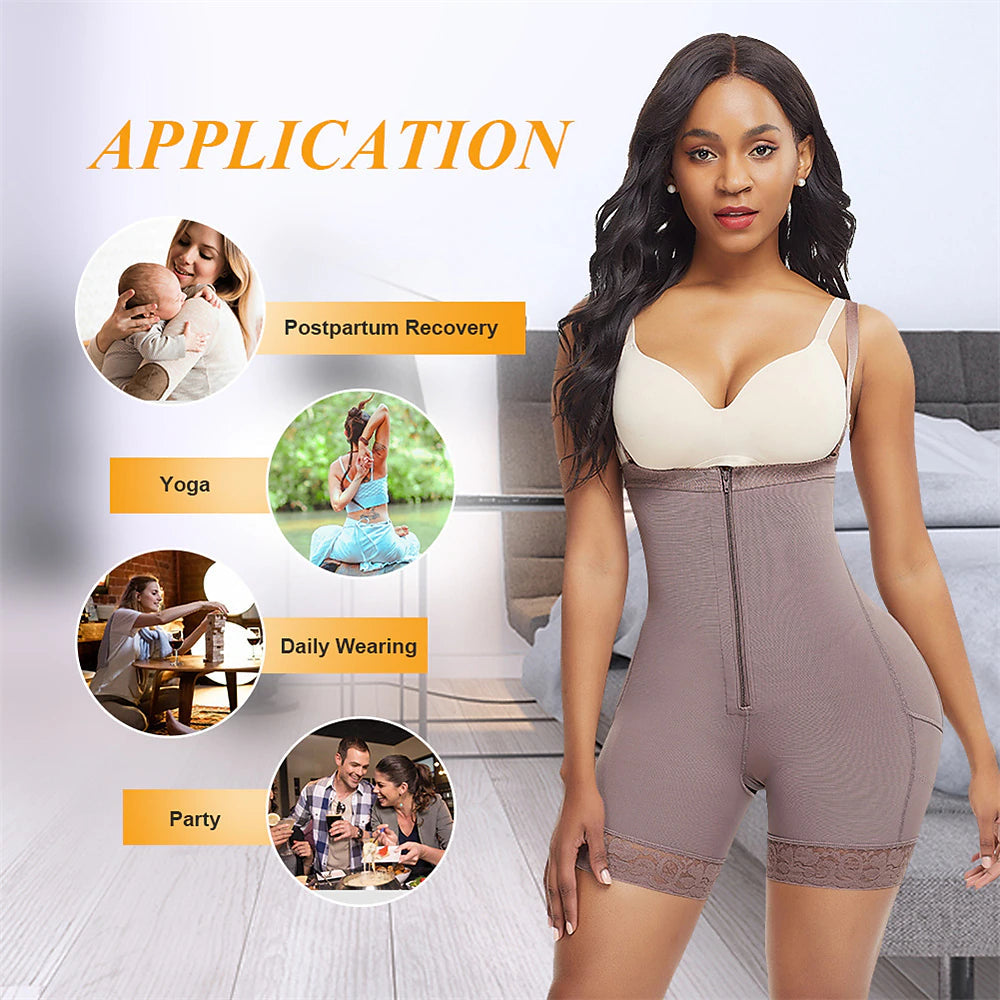 Shapewear for Women Seamless Firm Triple Control Faja Plus Size Thigh Slimmer Tummy Control Body Shaper