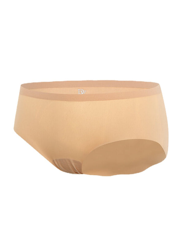 Women's Seamless Soft Mid Waist Panties - Comfy Elastic Solid Color