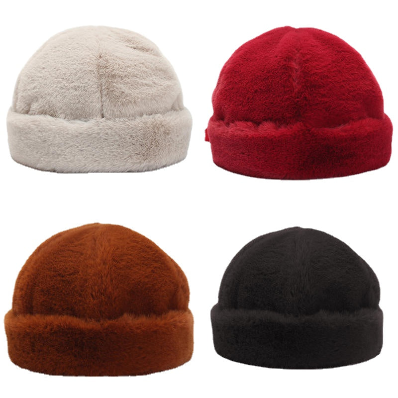 Women's Adjustable Winter Fur Hat - Soft, Warm, Brimless Design Main image
