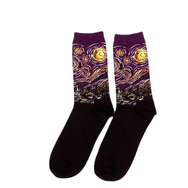 Unisex Mona Lisa Oil Painting Cotton Tube Socks