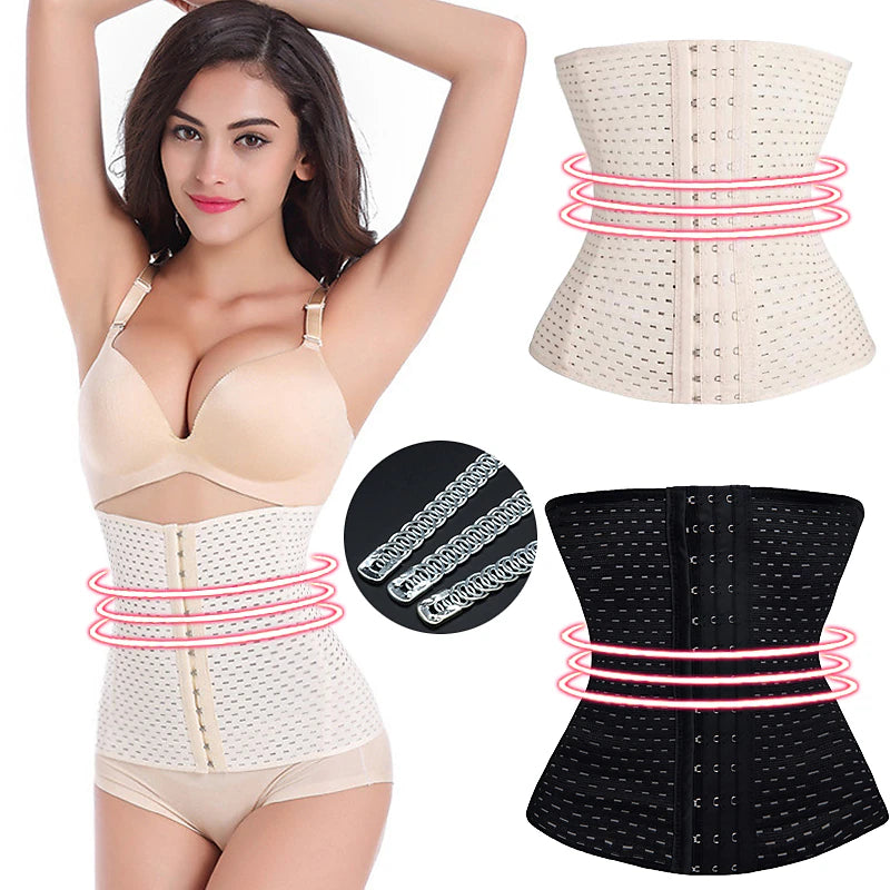 Women's Waist Trainer Corset Shapewear Slimming Belt Body Shaper 3-Breasted