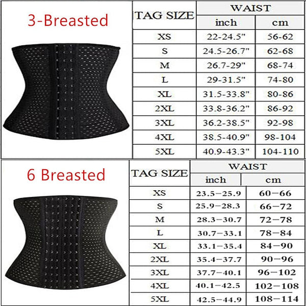Women's Waist Trainer Corset Shapewear Slimming Belt Body Shaper 3-Breasted