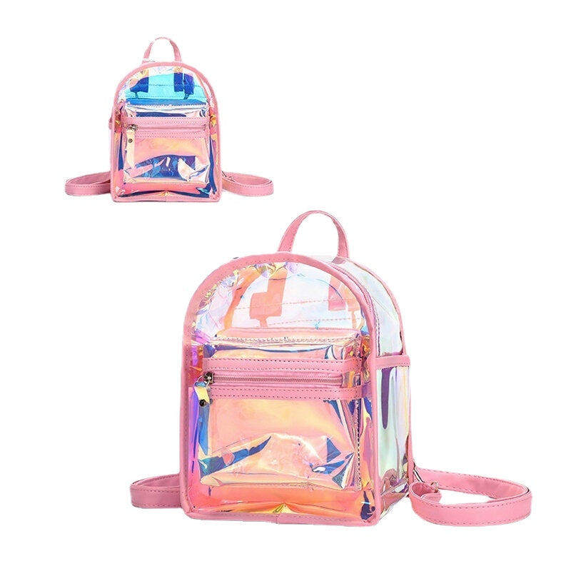 Women 2Pcs Transparent Jelly Multi-carry Mini Backpack Crossbody Bag Handbag Main image