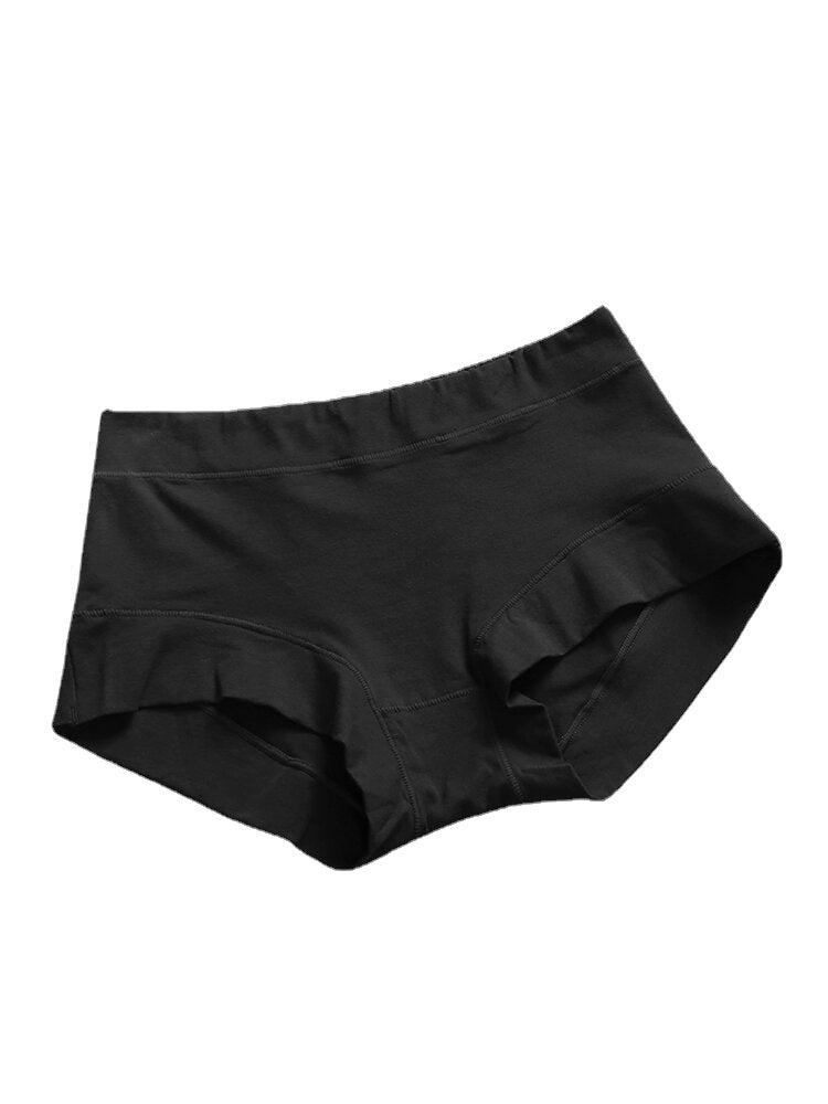 Women's Seamless Cotton Mid Waist Breathable Panties - Multi Color