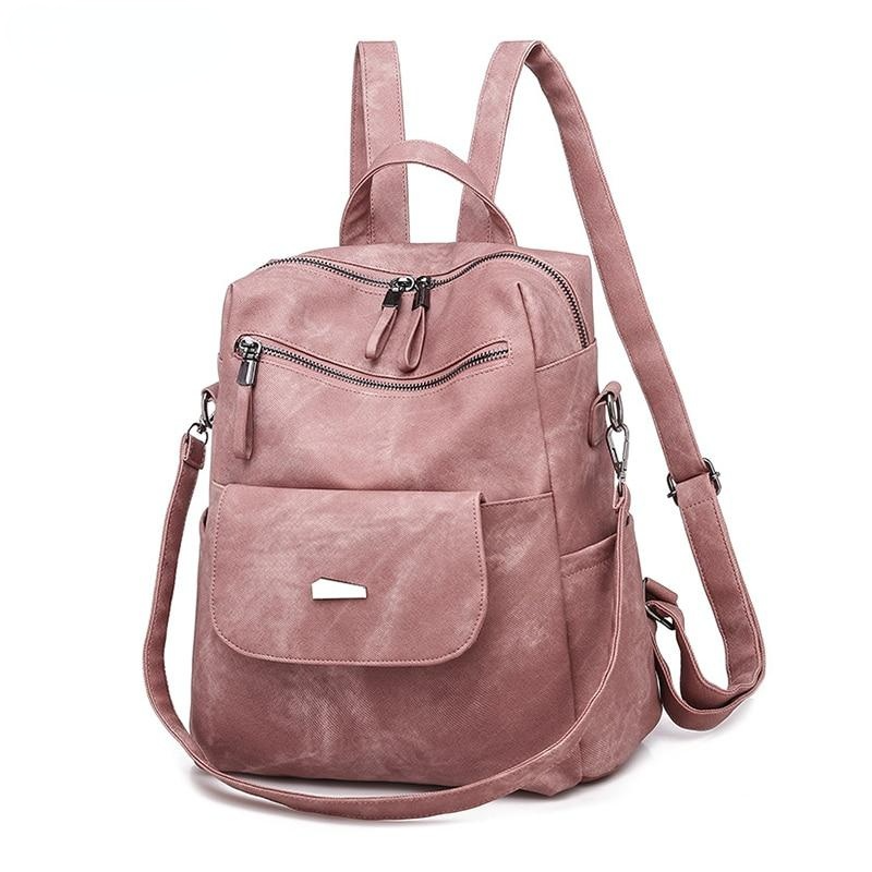 Vintage Women's Leather Backpack For School Travel