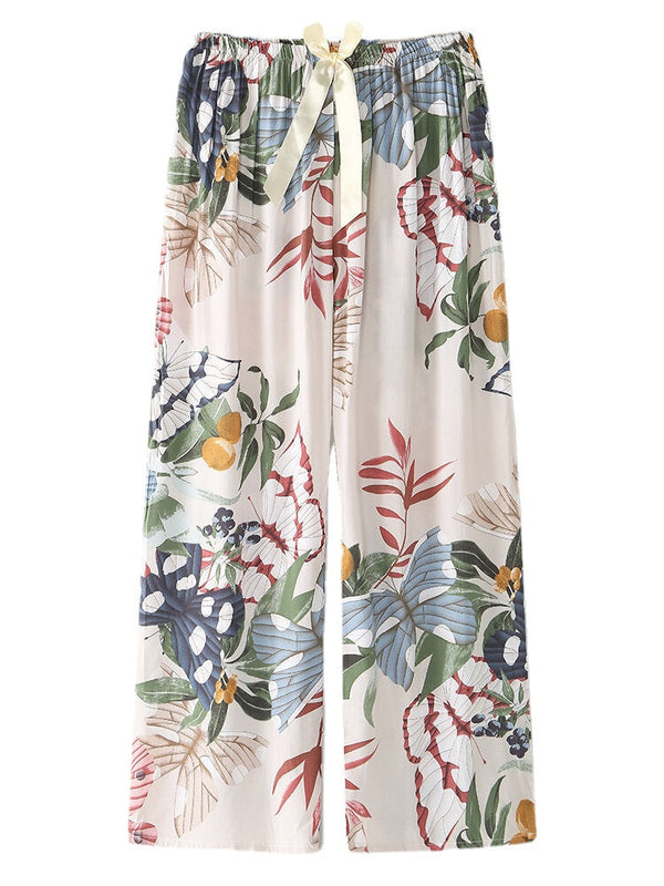 Women's V-Neck Butterfly Floral Pajama Set - Comfy Loungewear