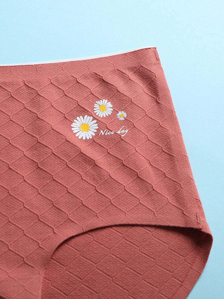 Women's Daisy Print Graphene Antibacterial High Waist Cotton Panties