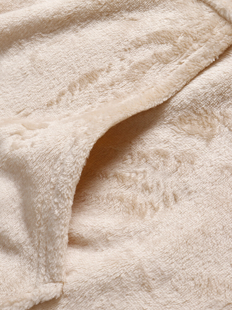 Women's Fluffy Flannel Wearable Blanket Hoodie with Kangaroo Pocket - Warm & Oversized