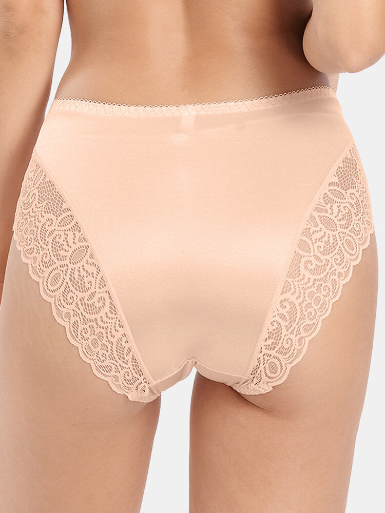 Women's Floral Lace Elastic Waist Breathable Panties Secondary image