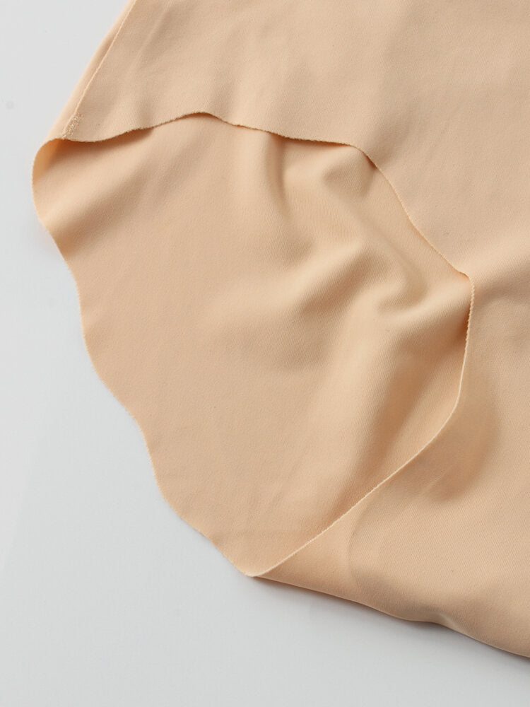 Women's Seamless Soft Mid Waist Panties - Comfy Elastic Solid Color