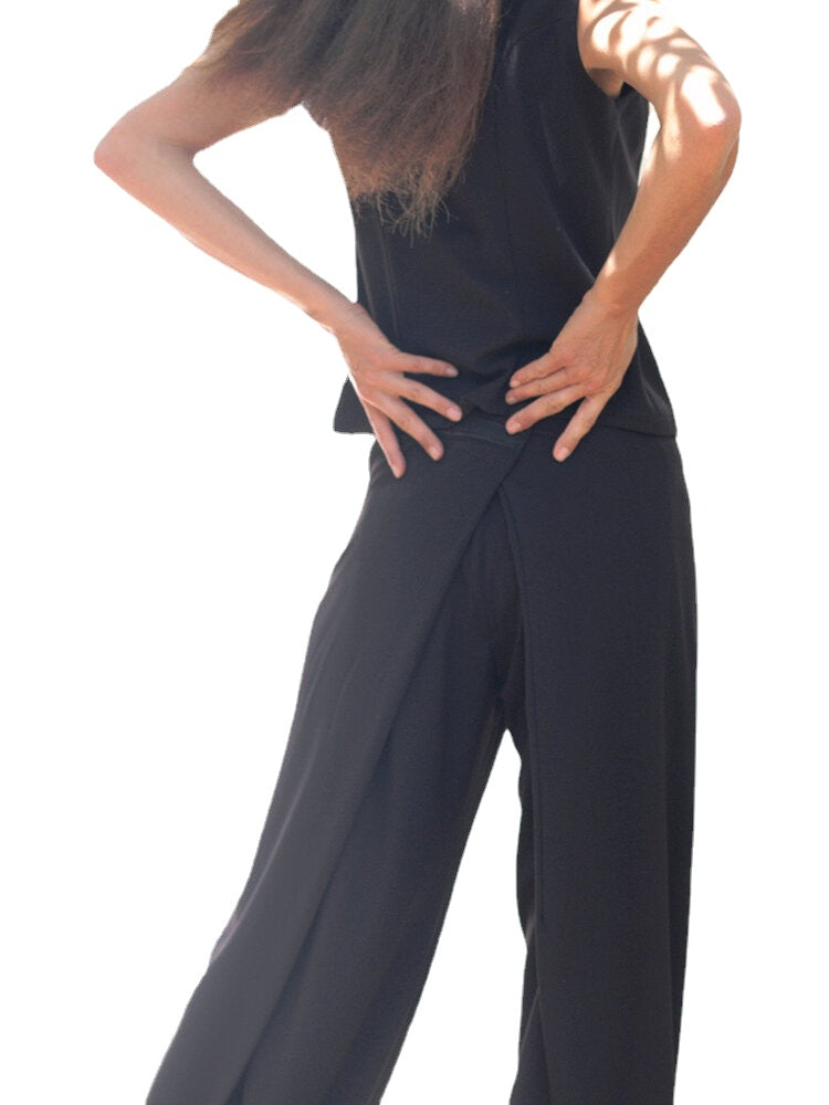 Women Pasteable Loose Pants Irregular Casual Gong Fu Trousers