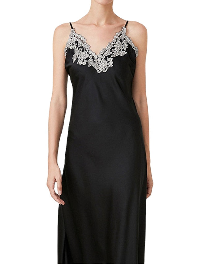 Women's Lace Patchwork ColorBlock Maxi Sheath Dress - Sexy Party Slip Dress Main image
