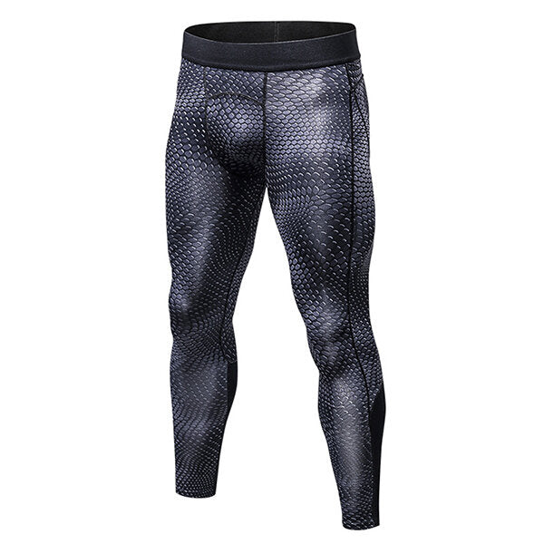 Fitness Quick Dry Stretch Tights Running Trousers Men's Casual 3D Printed Pants