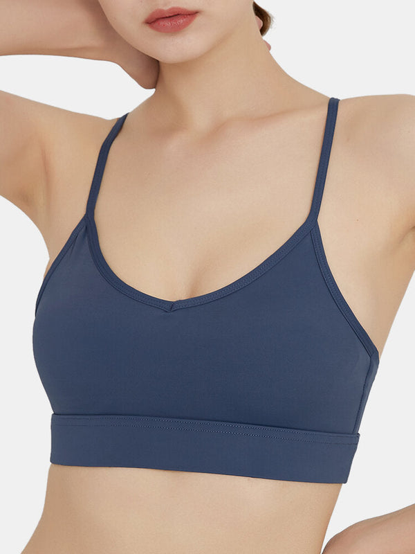 Women Wireless Solid Color Quick Dry Beauty Back Criss-Cross Sport Yoga Bra