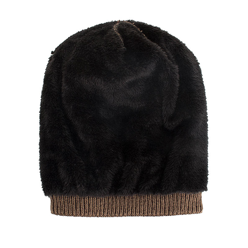 Winter Warm Coral Fleece Thicken Beanie Caps Outdoor Double Layers Knitted Hat