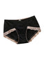 Plus Size Women's Ribbed Lace Trim Bow Cotton Panties - Cozy & Comfortable