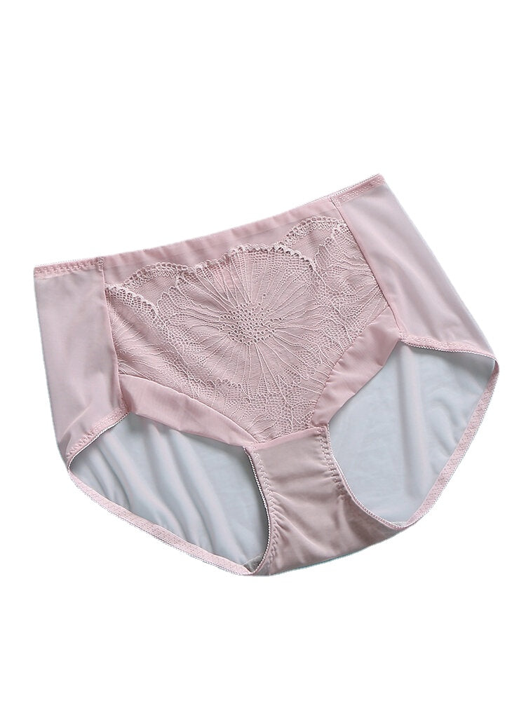 Women's Breathable Mesh High Waist Panties - See Through, Cozy, Solid Color Secondary image