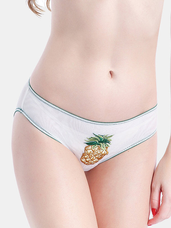 Women's Daisy Fruit Print Mesh Breathable Hip Panty