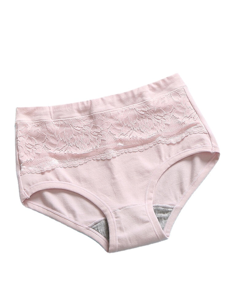 Women's Multi-Color Lace Cotton Mid Waist Breathable Antibacterial Panties