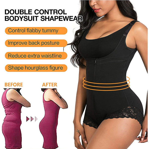 Shapewear for Women Tummy Control Fajas Colombianas Body Shaper Zipper Open Bust Bodysuit