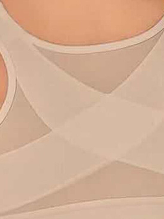 Women's Wireless Bras Sports Bras Fixed Straps 34 Cup Scoop Neck Breathable Running Sport Pure Color Front Closure Sport Nylon 1PC Bras & Bralettes