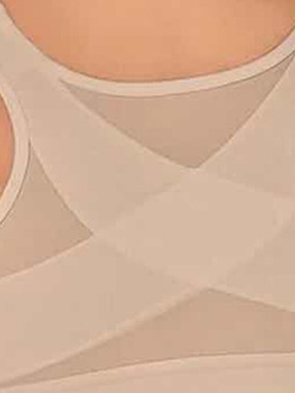 Women's Wireless Bras Sports Bras Fixed Straps 34 Cup Scoop Neck Breathable Running Sport Pure Color Front Closure Sport Nylon 1PC Bras & Bralettes