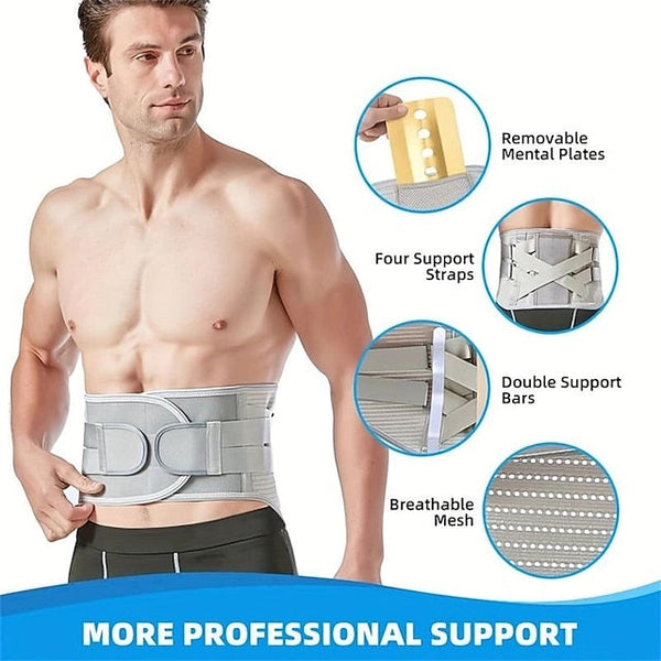 1pc Back Support Brace - Perfect For Women & Men With Herniated Discs & Sciatica
