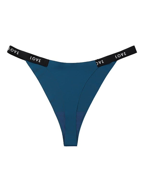Women's Print Fashion Letter Sexy Panties G-strings & Thongs Panties Micro-elastic Low Waist Green S