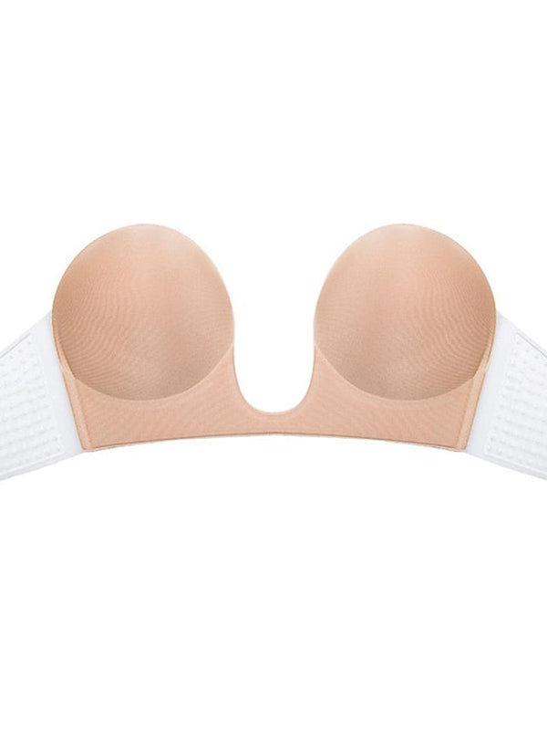 Strapless Silicone Deep U Bra Self-adhesive Gel Sticky Invisible Bra Backless Dress Nude Bra